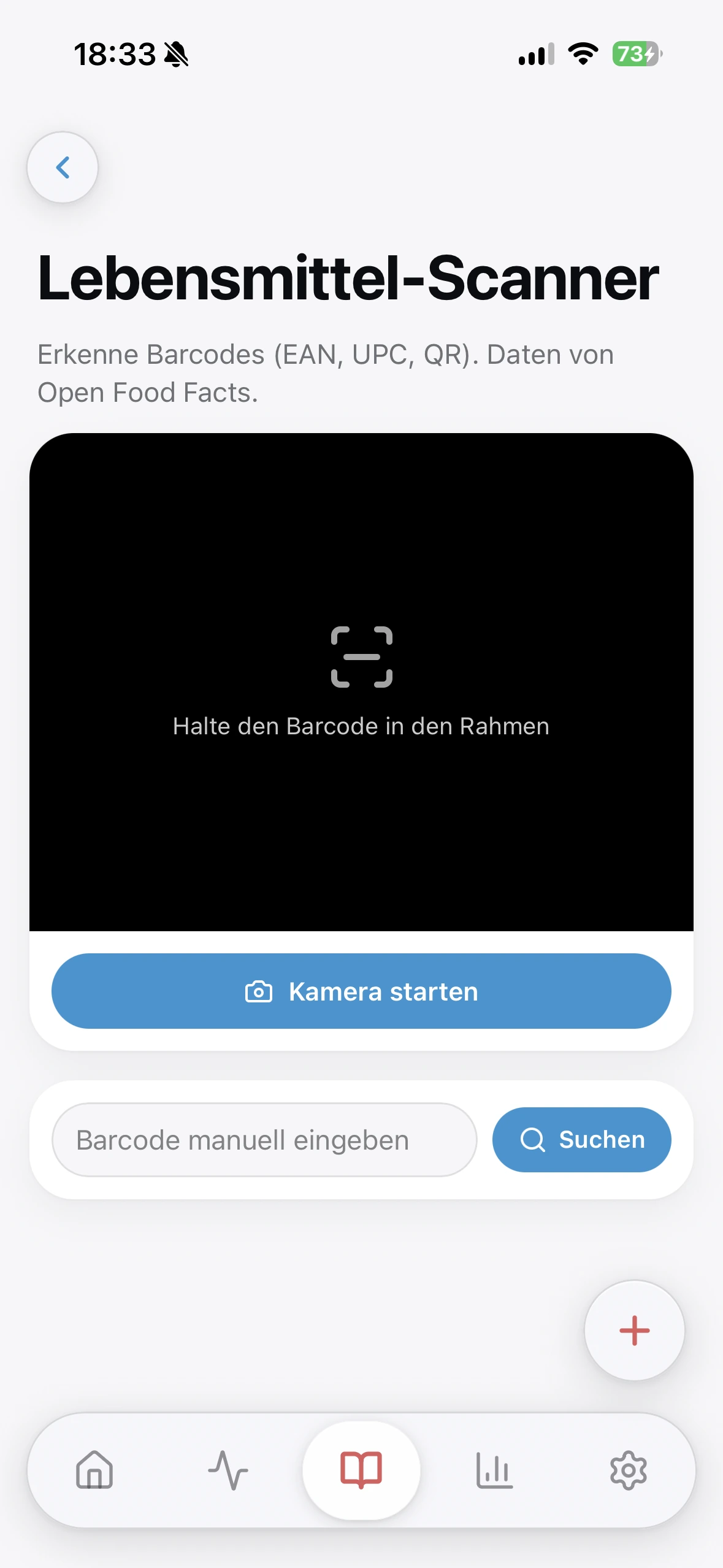 Barcode-Scanner in Glukinity